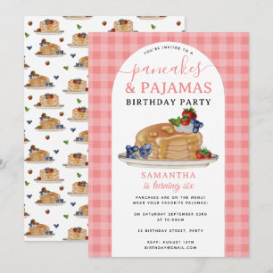 Pannenkoeken Pyjama's PJ's Meisje Kinderen Verjaar Kaart