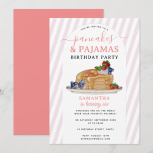 Pannenkoeken Pyjama's PJ's Meisje Kinderen Verjaar Kaart