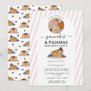 Pannenkoeken Pyjama's PJ's Meisje Kinderen Verjaar Kaart
