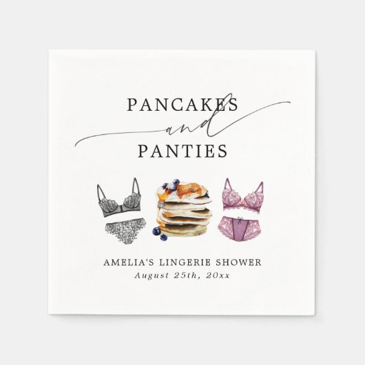 Pannenkoeken & slipjes Vrijgezellenfeest Servet (Voorkant)
