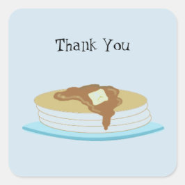 Pannenkoeken stapel Dank je Vierkante Sticker