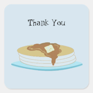 Pannenkoeken stapel Dank je Vierkante Sticker
