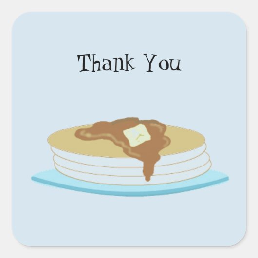 Pannenkoeken stapel Dank je Vierkante Sticker (Voorkant)