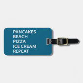 Pannenkoeken Strand Pizza Ijs Herhaal Bagagelabel (Voorkant horizontaal)