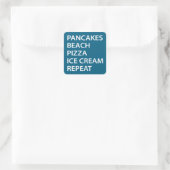 Pannenkoeken Strand Pizza Ijs Herhaal Vierkante Sticker (Tas)