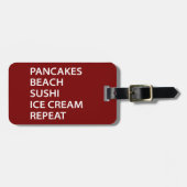 Pannenkoeken Strand Sushi Ijs Herhaal Bagagelabel (Voorkant horizontaal)