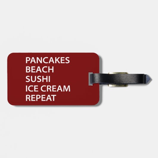 Pannenkoeken Strand Sushi Ijs Herhaal Bagagelabel (Achterkant horizontaal)