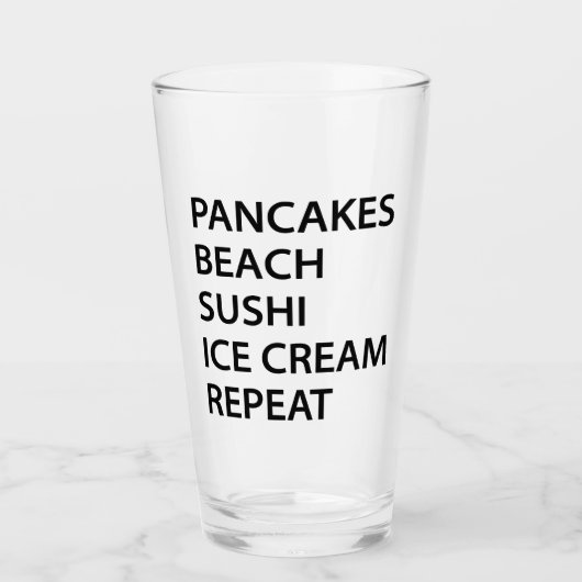 Pannenkoeken Strand Sushi Ijs Herhaal Glas (Voorkant)