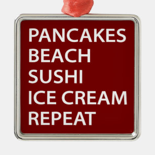 Pannenkoeken Strand Sushi Ijs Herhaal Metalen Ornament