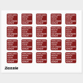 Pannenkoeken Strand Sushi Ijs Herhaal Vierkante Sticker (Vel)