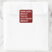 Pannenkoeken Strand Tacos Ijs Herhaal Vierkante Sticker (Tas)