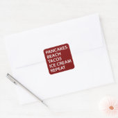 Pannenkoeken Strand Tacos Ijs Herhaal Vierkante Sticker (Envelop)