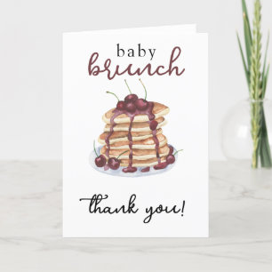 Pannenkoeken Sweet Cherry Baby shower Bedankt Card