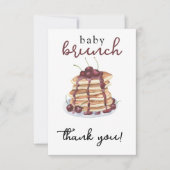 Pannenkoeken Sweet Cherry Baby shower Bedankt Card (Voorkant)