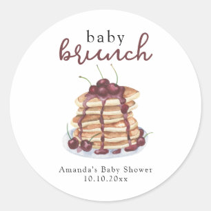 Pannenkoeken Sweet Cherry Baby shower Ronde Sticker