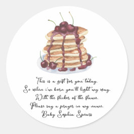 Pannenkoeken Sweet Cherry Prayer Kaarsenlabel Ronde Sticker