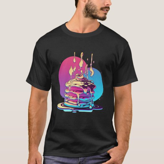 Pannenkoeken Synthwave 80s Retrowave Esthetisch T-shirt (Voorkant)