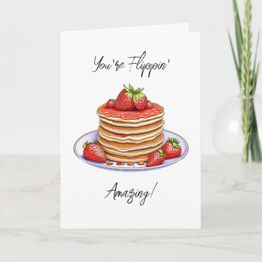 Pannenkoeken thema verjaardag kaart (Voorkant)