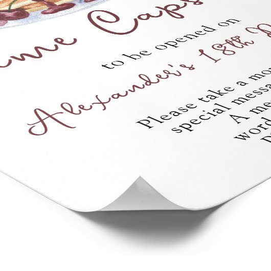 Pannenkoeken Time Capsule 1e verjaardag Poster (Hoek)