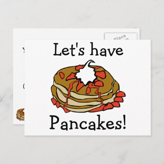 Pannenkoeken! Uitnodiging Briefkaart (Voorkant / Achterkant)