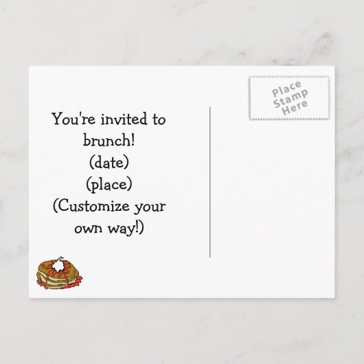 Pannenkoeken! Uitnodiging Briefkaart (Achterkant)