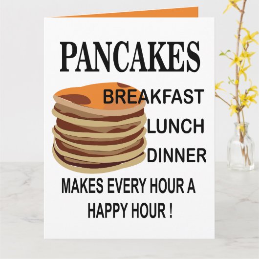 Pannenkoeken Verjaardagsontbijt Pannenkoek Groet Kaart (Gele Bloem)