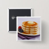 pannenkoeken vierkante button 5,1 cm (Voorkant /achterkant)