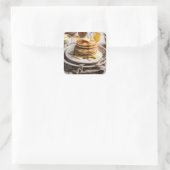 pannenkoeken vierkante sticker (Tas)