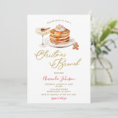 Pannenkoeken Winter Rood Geruit Kerst Brunch Kaart (Staand voorkant)