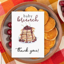 Pannenkoeken Zoete Kers Baby Shower Dankkaart