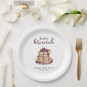 Pannenkoeken Zoete Kers Baby Shower Papieren Bordje