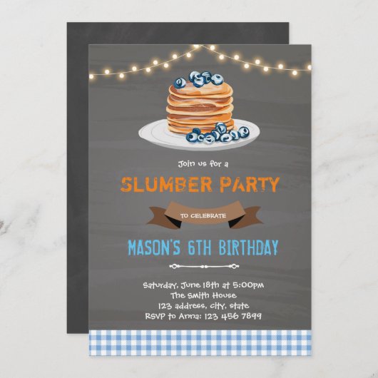 Pannenkoekenjongen slaap verjaardag kaart (Voorkant / Achterkant)