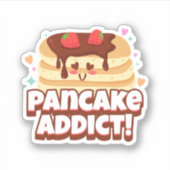Pannenkoekenliefhebber verslaafd aan Schattige ont Sticker (Voorkant)