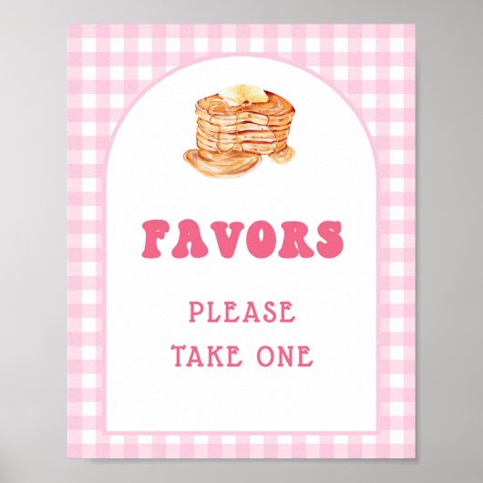 Pannenkoekenontbijt 1e verjaardag favorieten bord poster (Voorkant)