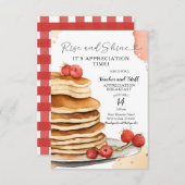 Pannenkoekenopkomst en Shine Teacher Ontbijt Kaart (Voorkant / Achterkant)