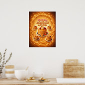 Pannenkoekenstapel Stroop Gloed Vibe Poster (Keuken)