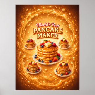 Pannenkoekenstapel Stroop Gloed Vibe Poster