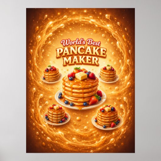 Pannenkoekenstapel Stroop Gloed Vibe Poster (Voorkant)