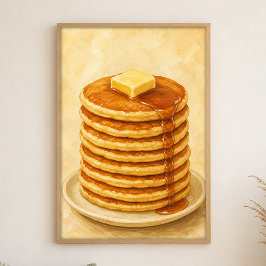 Pannenkoekenstapel Watercolour Cottagecore Kunstpo Poster