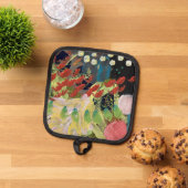 Pannenlap met bloemen in nachtdesign (Top down)