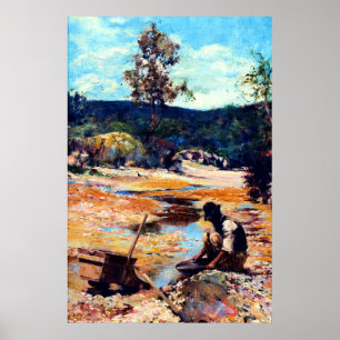 Panning for Gold 1893 Walter Withers Australian Poster