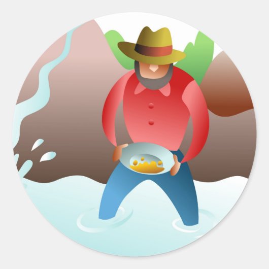 Panning voor goud ronde sticker (Voorkant)