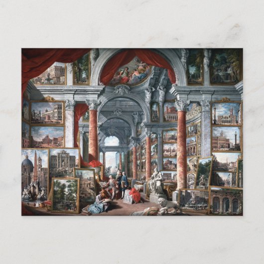 Pannini - Galerij van Uitzichten van Modern Rome Briefkaart (Voorkant)