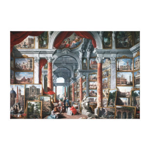 Pannini - Galerij van Uitzichten van Modern Rome Canvas Afdruk