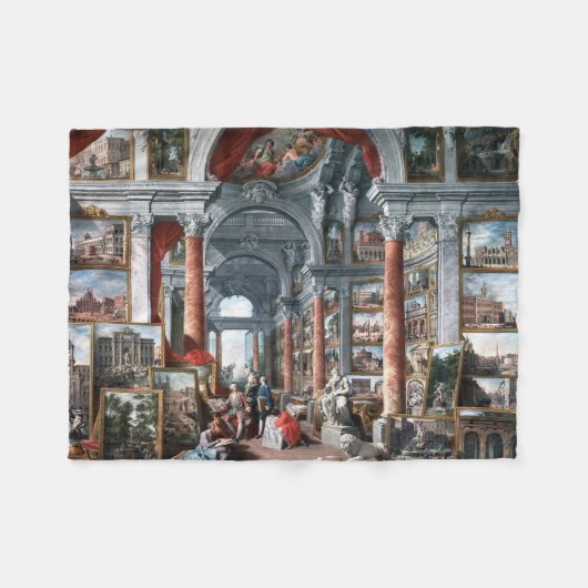 Pannini - Galerij van Uitzichten van Modern Rome Fleece Deken (Voorkant (Horizontaal))