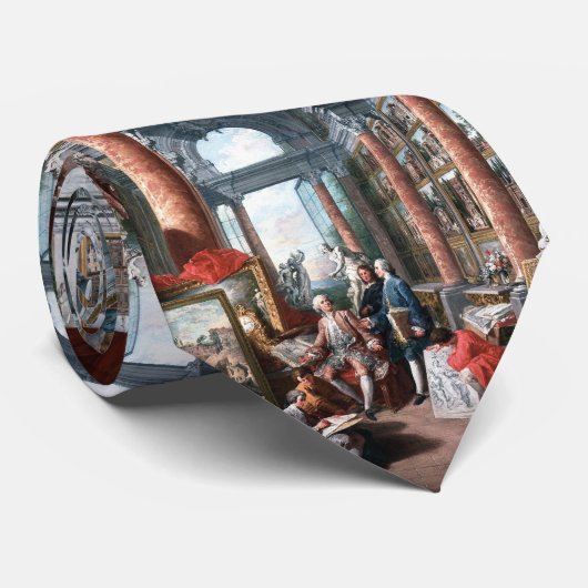 Pannini - Galerij van Uitzichten van Modern Rome Stropdas (Opgerold)