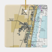 Pano Beach Nautical Chart Keramisch Ornament (Achterkant)