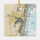 Pano Beach Nautical Chart Keramisch Ornament (Voorkant)