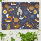 Paño de cocina Animals Outer Space Theedoek (Gevouwen)