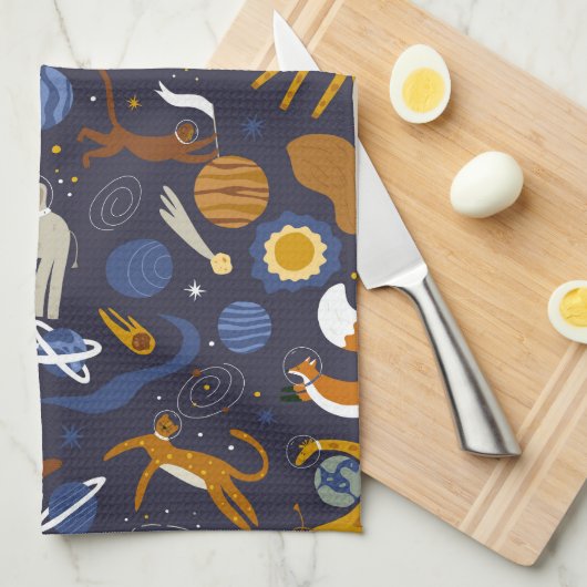 Paño de cocina Animals Outer Space Theedoek (Quarter Fold)